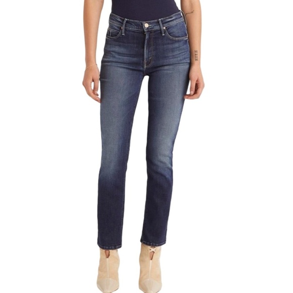 MOTHER The Mid Rise Dazzler Ankle in On The Edge Medium Blue Wash Size 27 - Picture 1 of 14